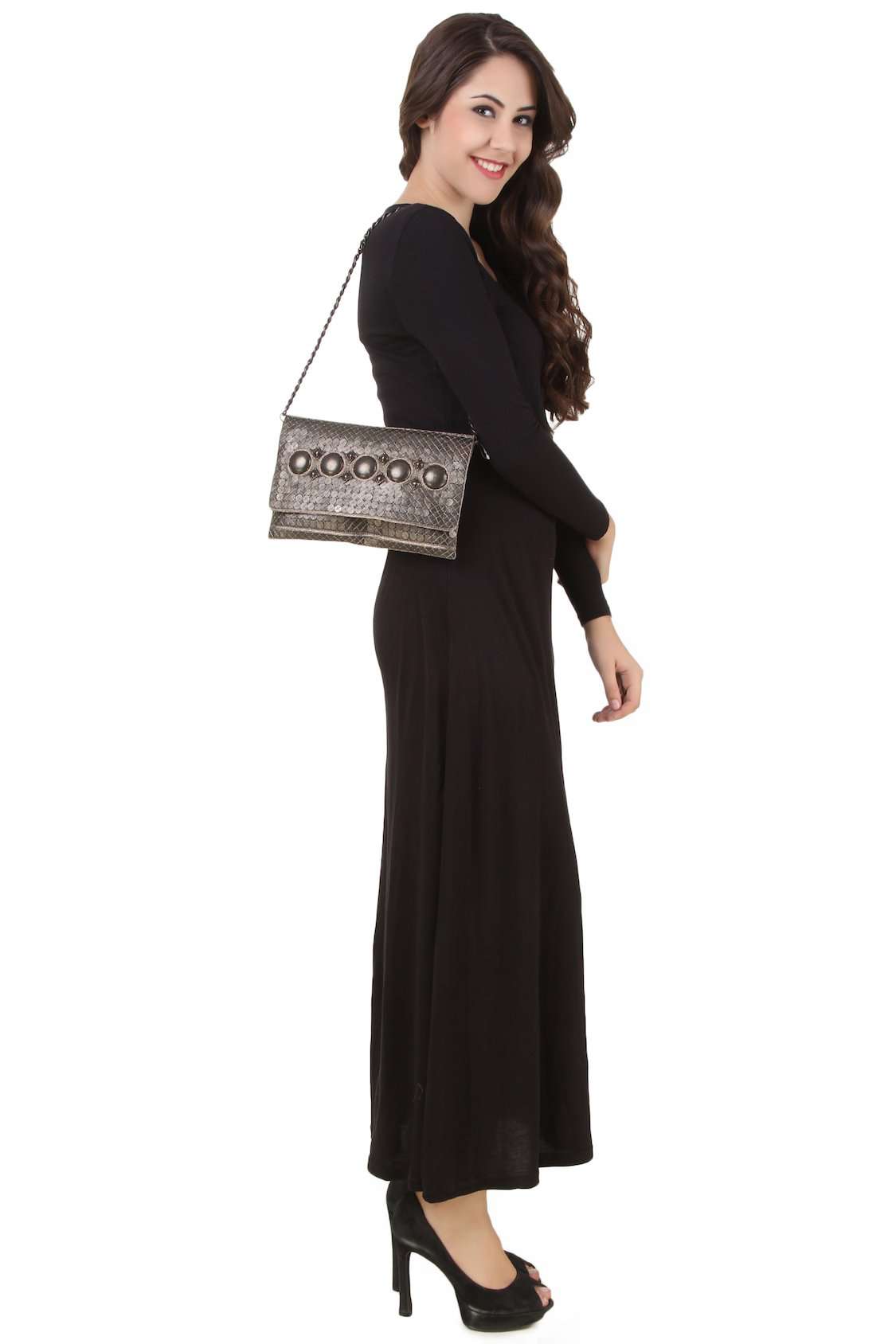 Chloe Antique Silver Clutch Bag