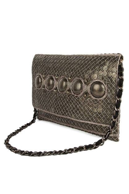 Chloe Antique Silver Clutch Bag