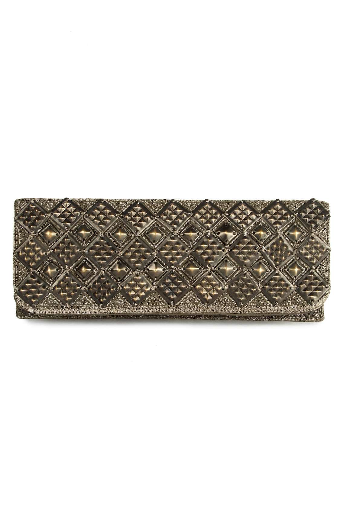 Evelyn Silver Antique Clutch Hand Bag
