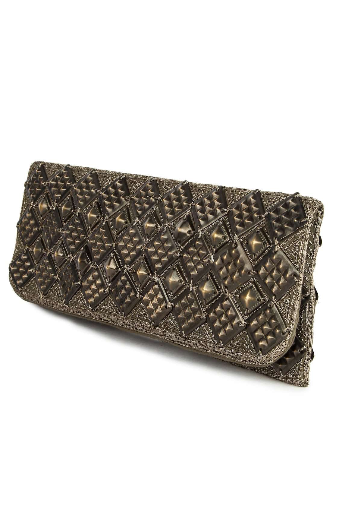 Evelyn Silver Antique Clutch Hand Bag