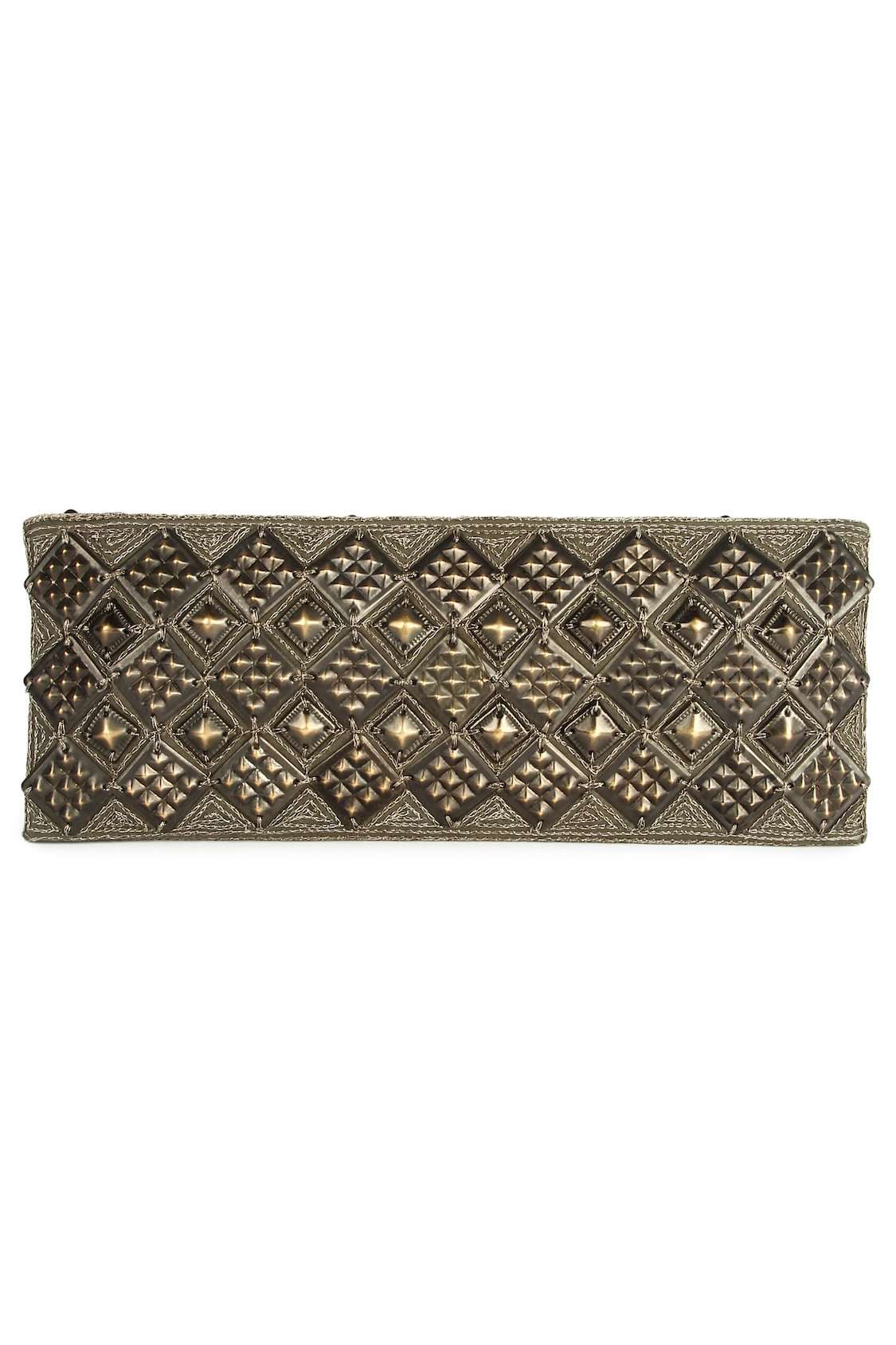 Evelyn Silver Antique Clutch Hand Bag