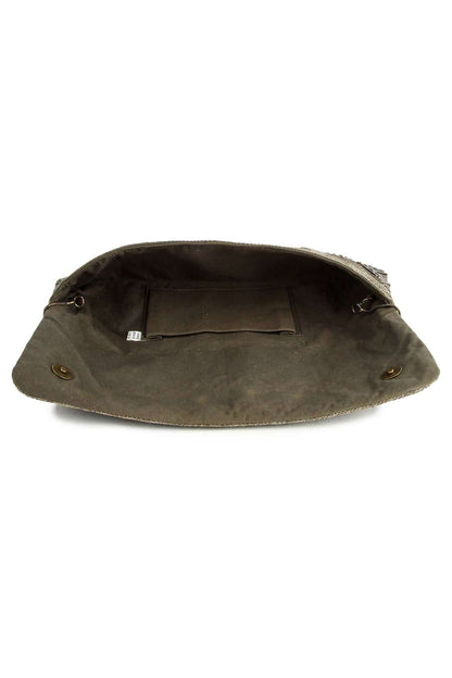 Evelyn Silver Antique Clutch Hand Bag