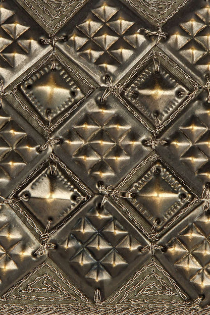 Evelyn Silver Antique Clutch Hand Bag