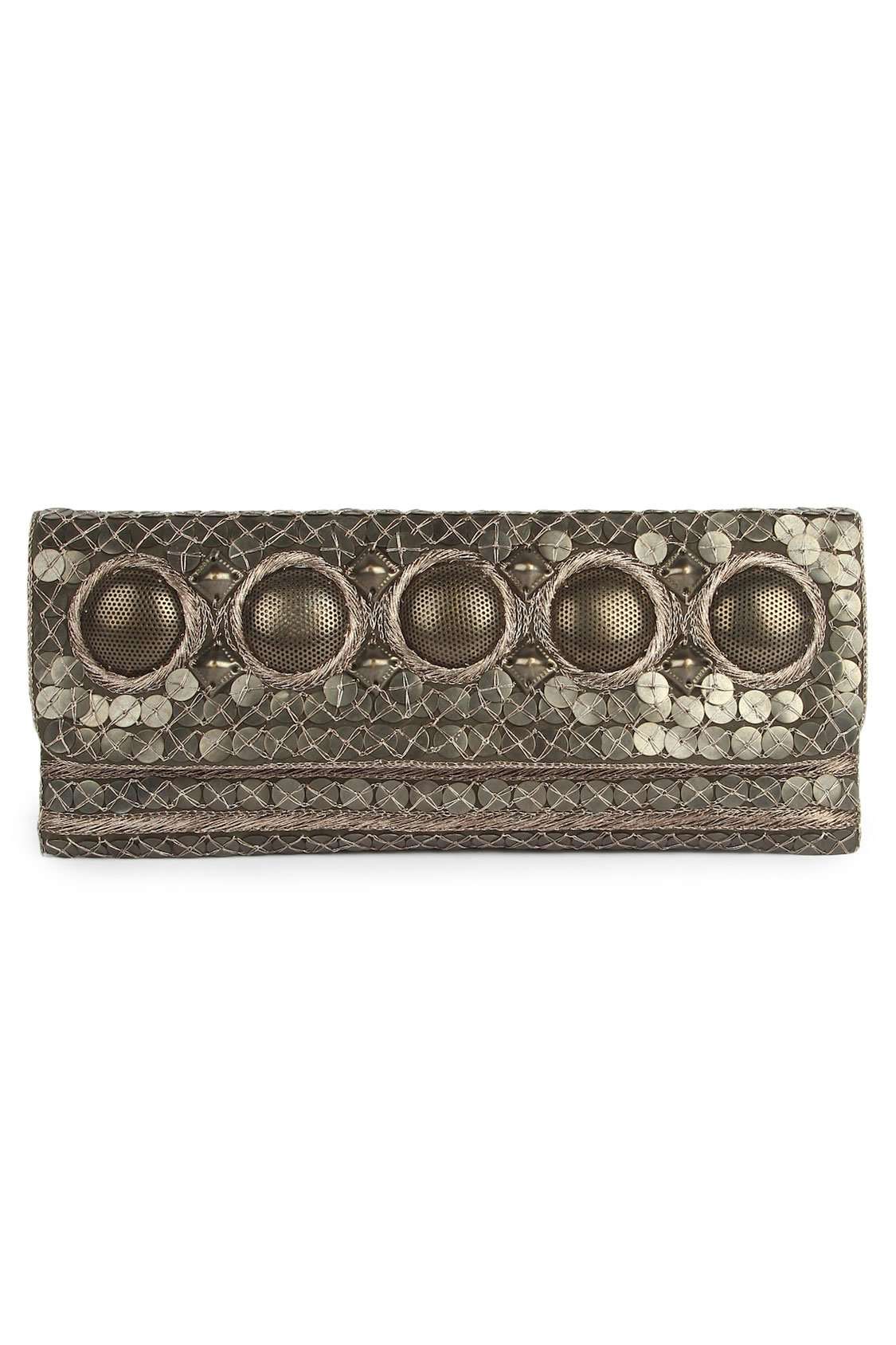 Anna Antique Silver Clutch Bag
