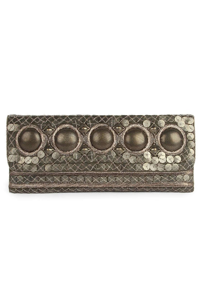 Anna Antique Silver Clutch Bag