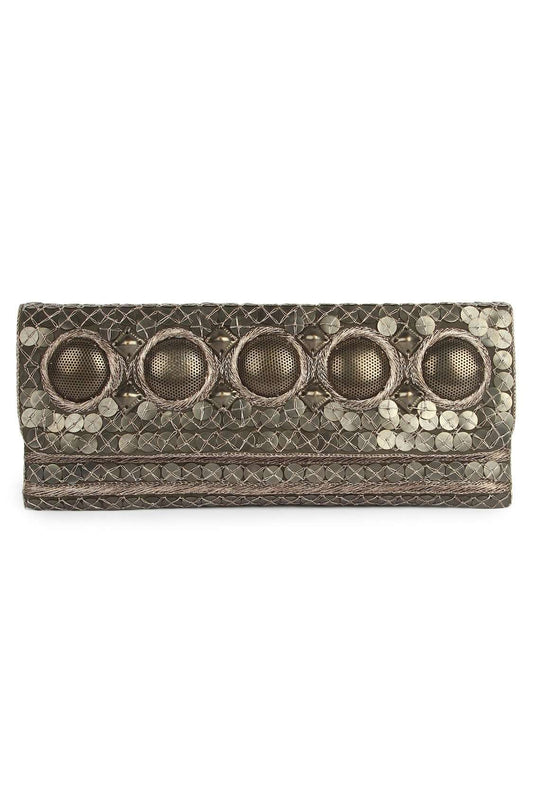 Anna Antique Silver Clutch Bag