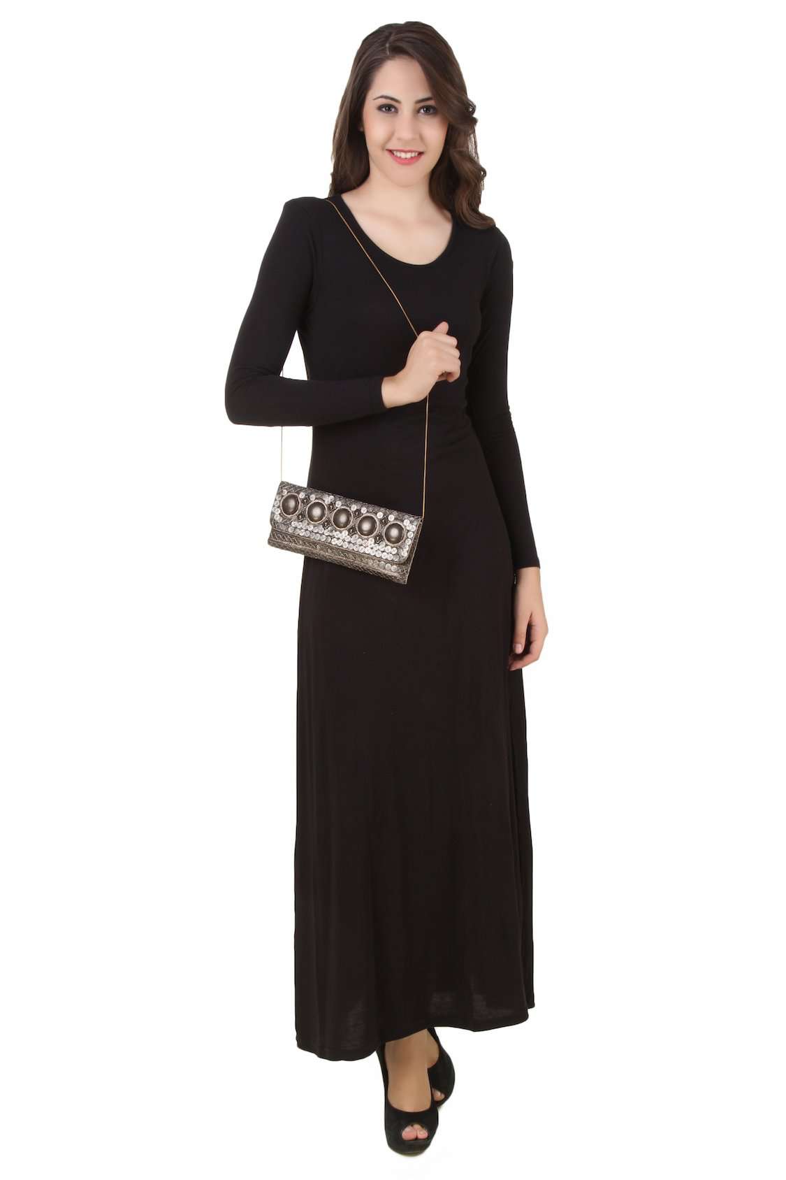 Anna Antique Silver Clutch Bag