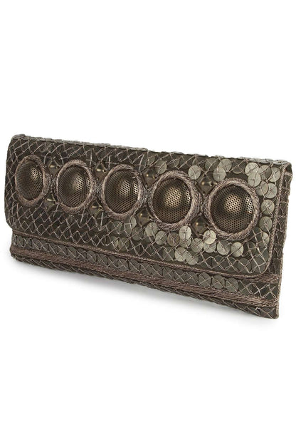 Anna Antique Silver Clutch Bag