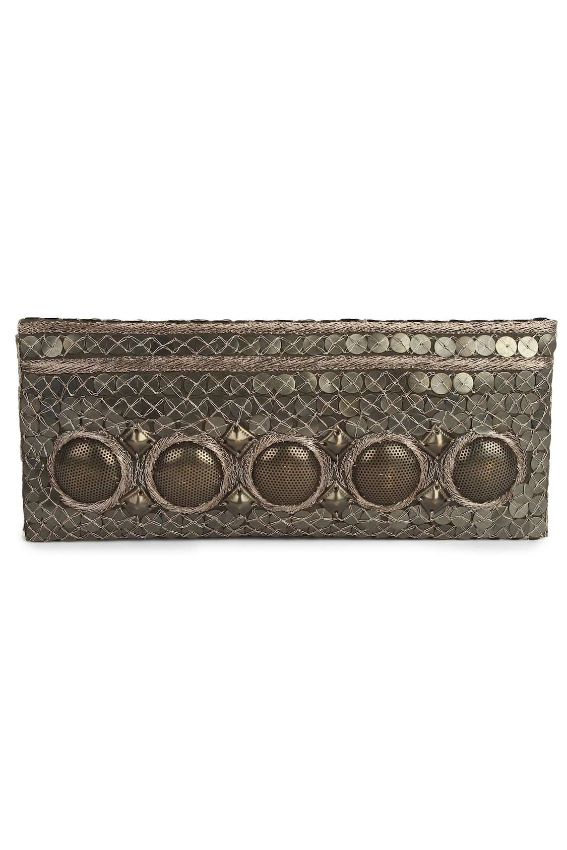 Anna Antique Silver Clutch Bag