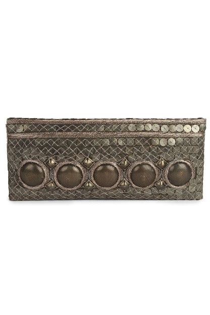 Anna Antique Silver Clutch Bag