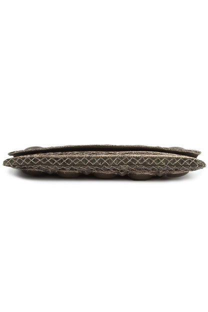 Anna Antique Silver Clutch Bag