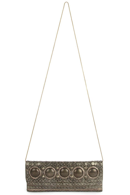 Anna Antique Silver Clutch Bag
