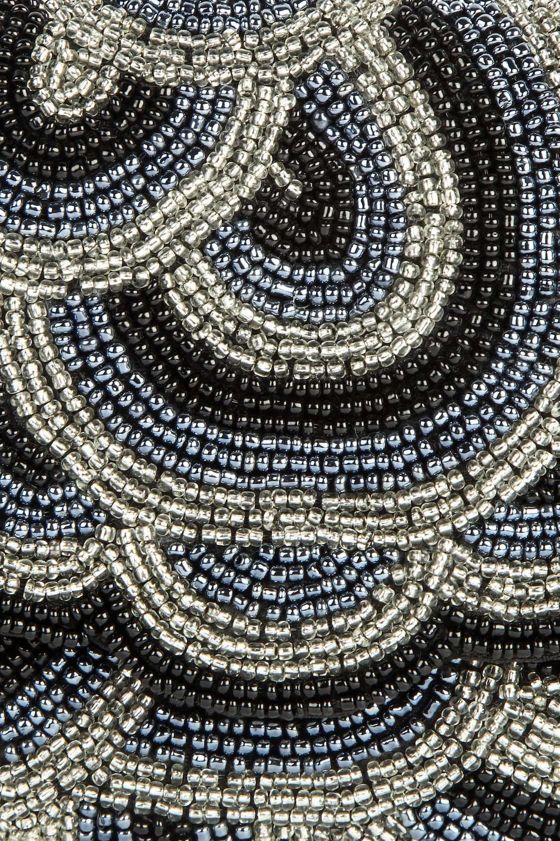 Victoria Silver Grey Beaded Hand Clutch