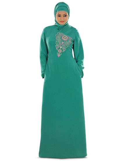 Nuzhat Bottle Green Abaya
