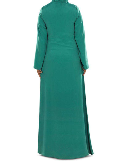Nuzhat Bottle Green Abaya Back