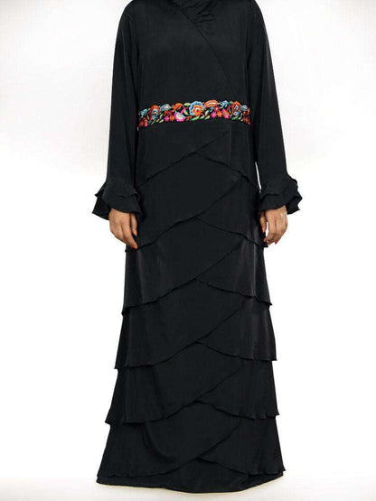 Madeeha Designer Black Abaya Bottom
