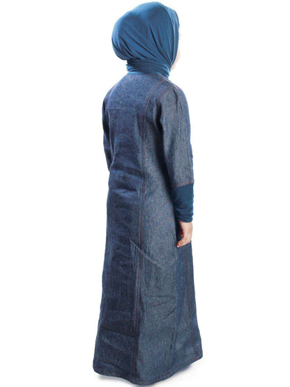 Maira Denim Kid's Abaya Back
