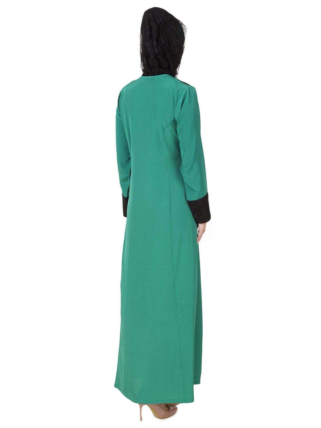 Rihab Crepe Bottle Green Abaya