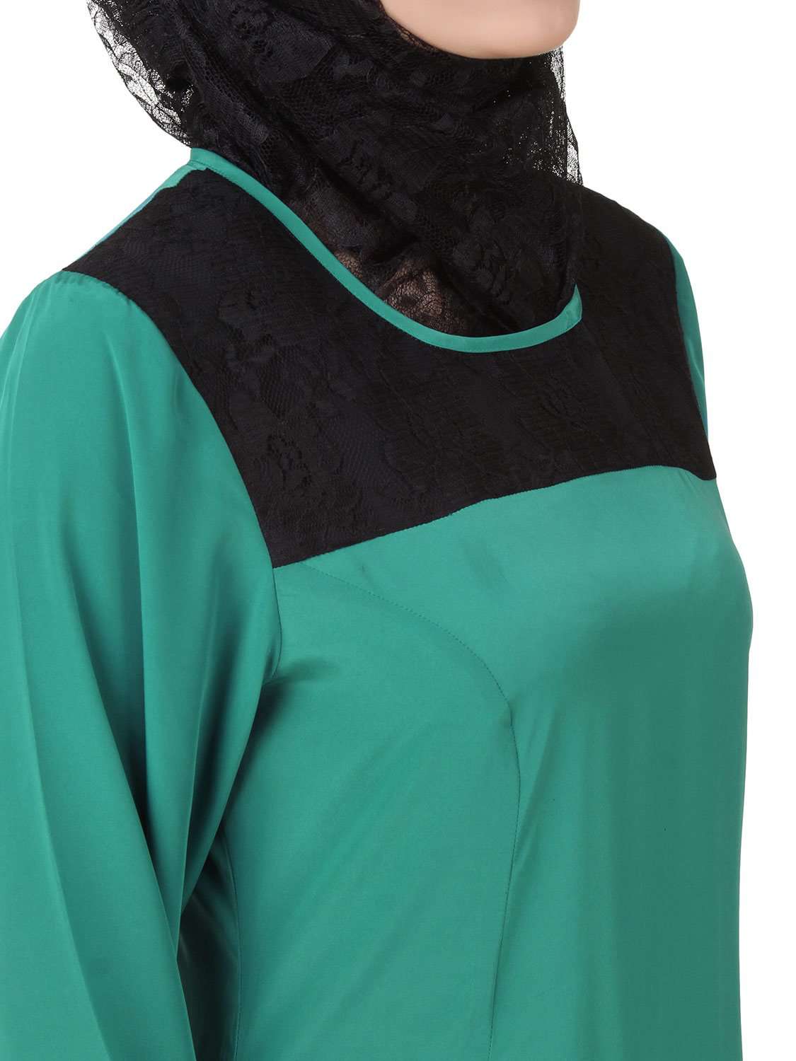 Rihab Crepe Bottle Green Abaya
