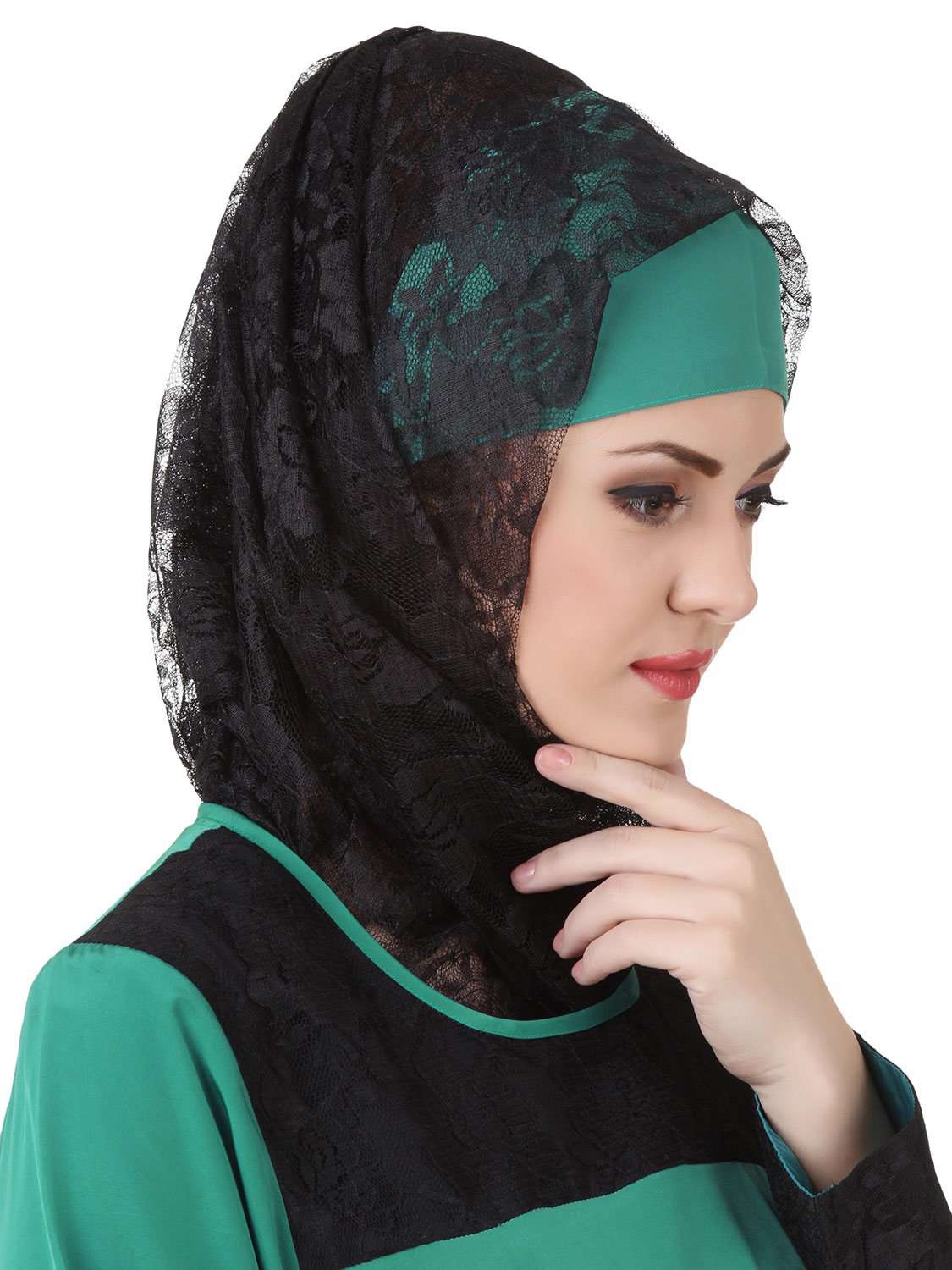 Rihab Crepe Bottle Green Abaya