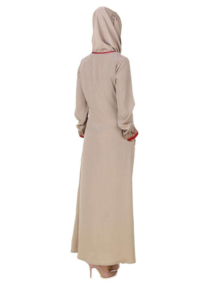 Ujala Nida Warm Grey Abaya