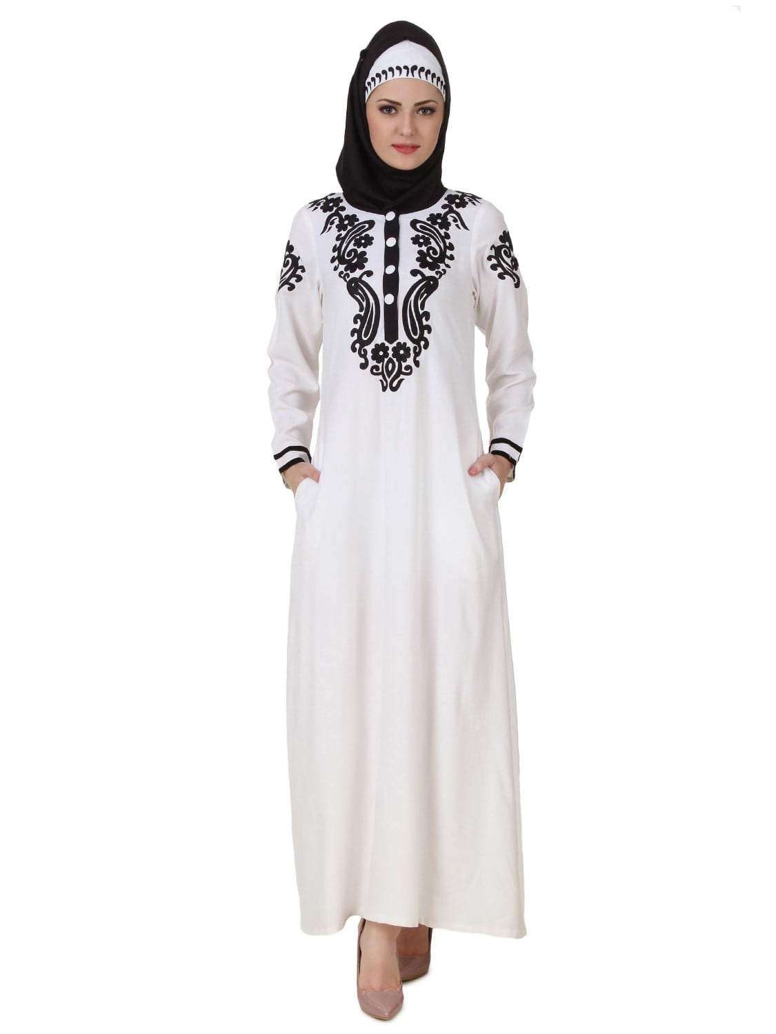 Asil Rayon White Abaya