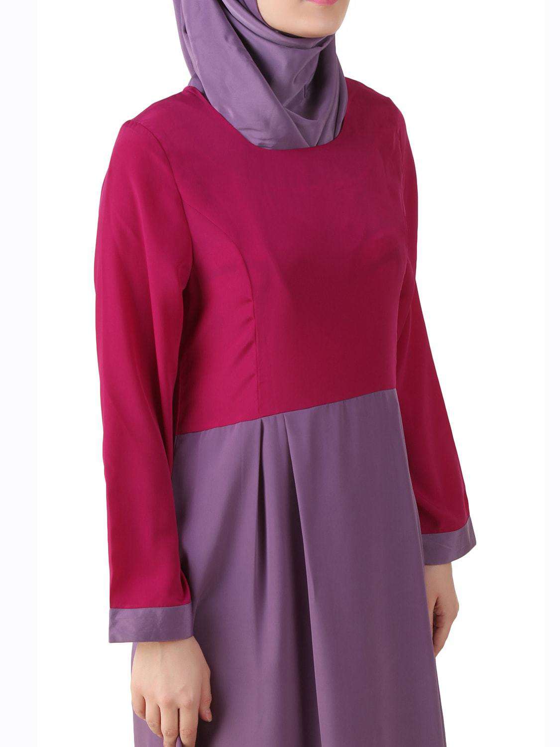 Wabisa Crepe Magenta & Purple Abaya