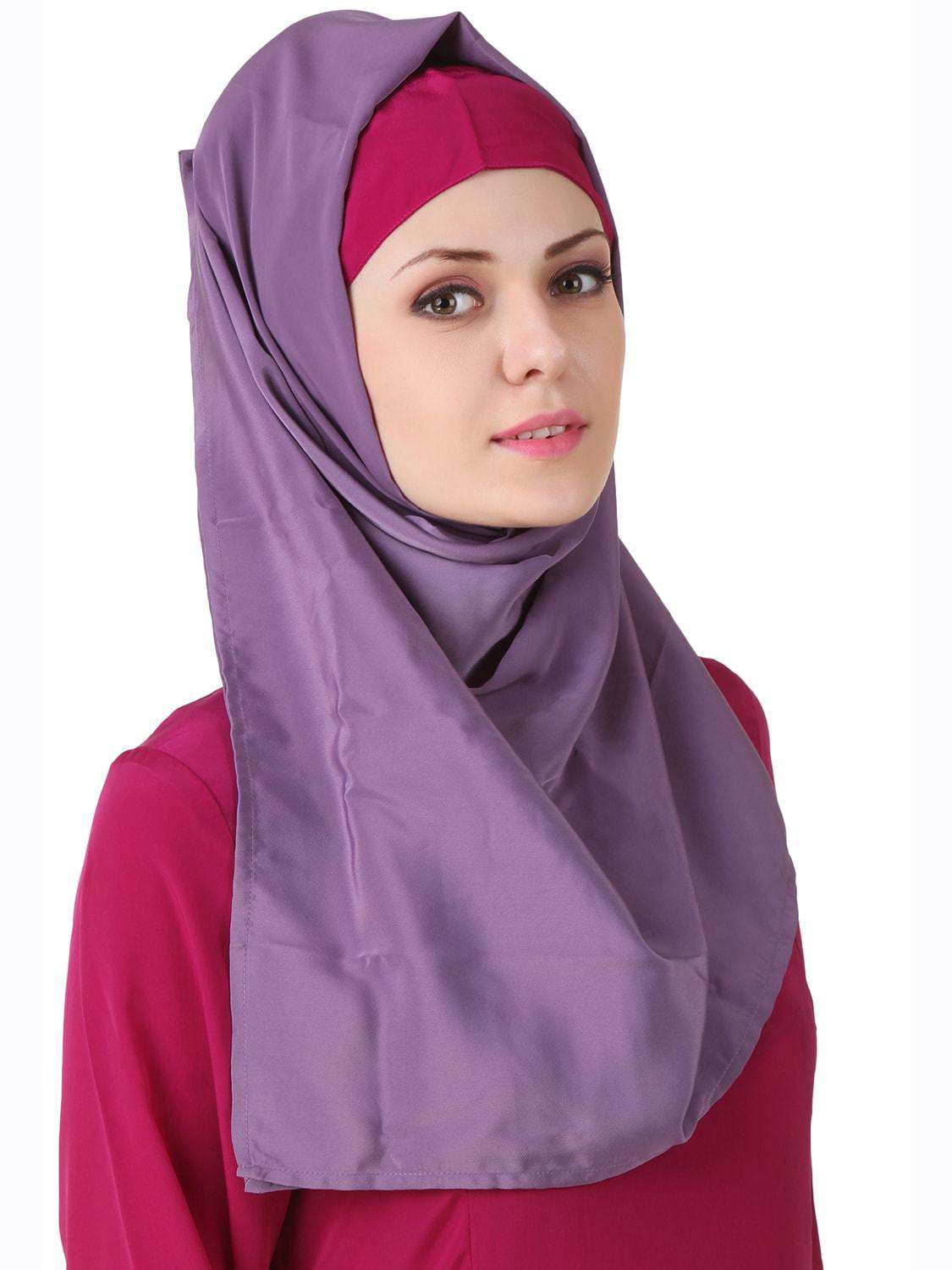 Wabisa Crepe Magenta & Purple Abaya