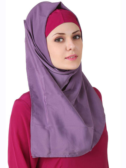 Wabisa Crepe Magenta & Purple Abaya
