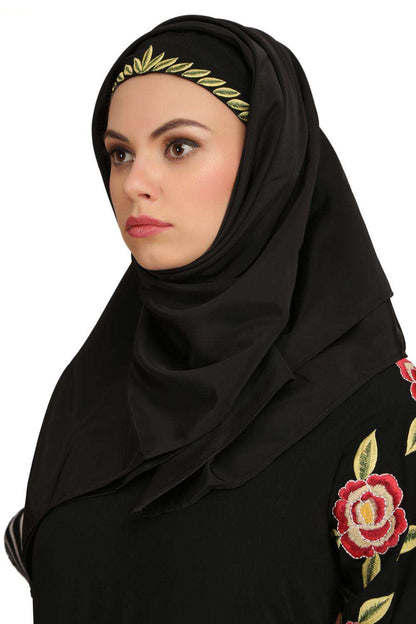 Mumina Black Nida & Net Abaya Hijab