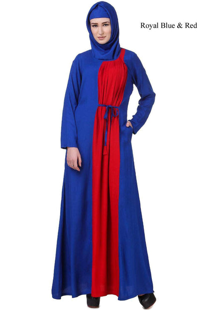 Habiba Abaya Royal Blue & Red