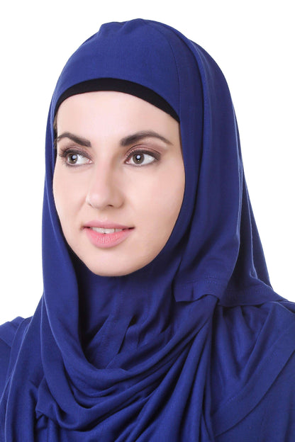 Royal Blue Jersey Abaya AY-708