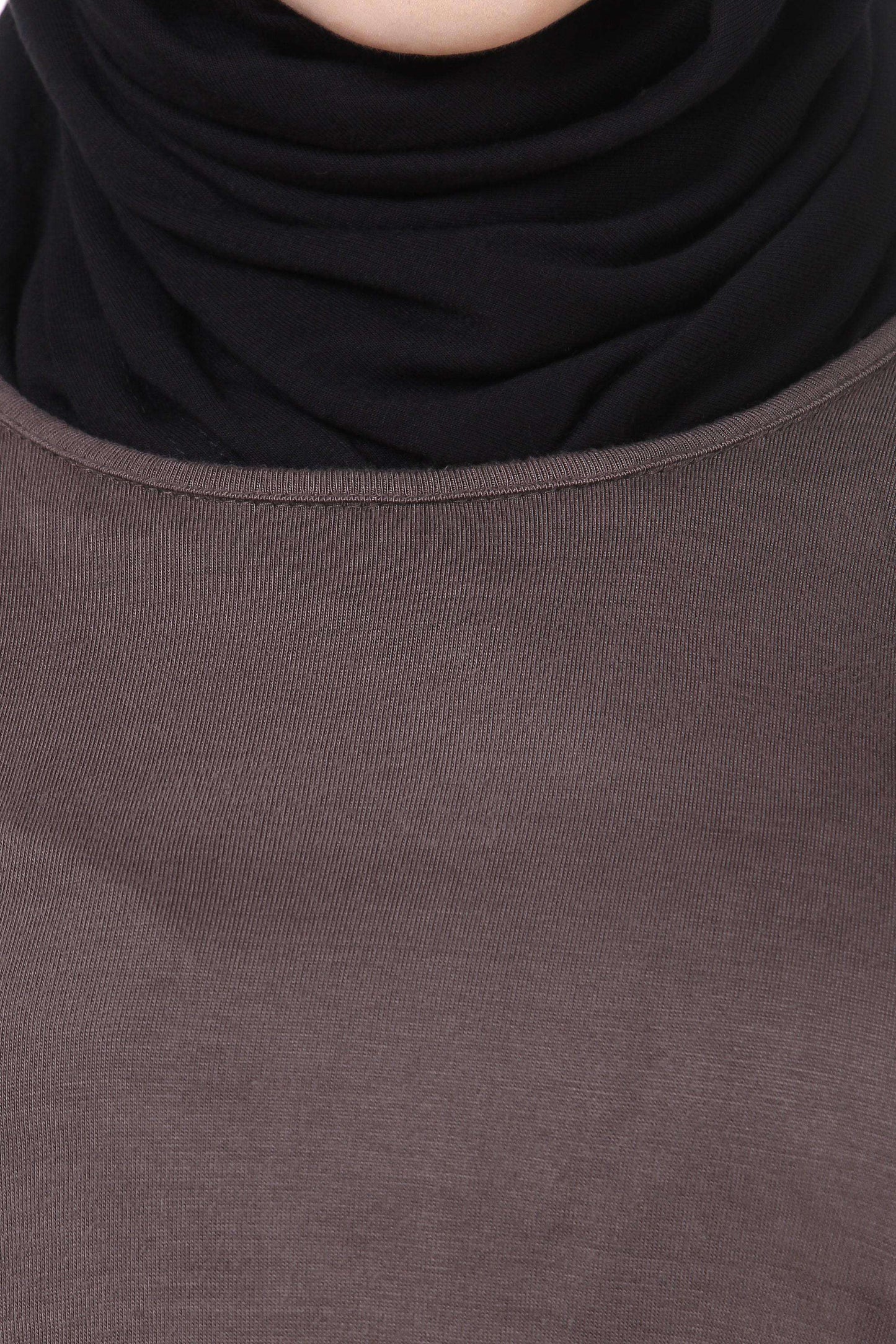 Charcoal Blouson Ruched Abaya Front