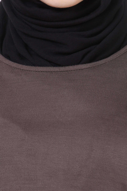 Charcoal Blouson Ruched Abaya Front