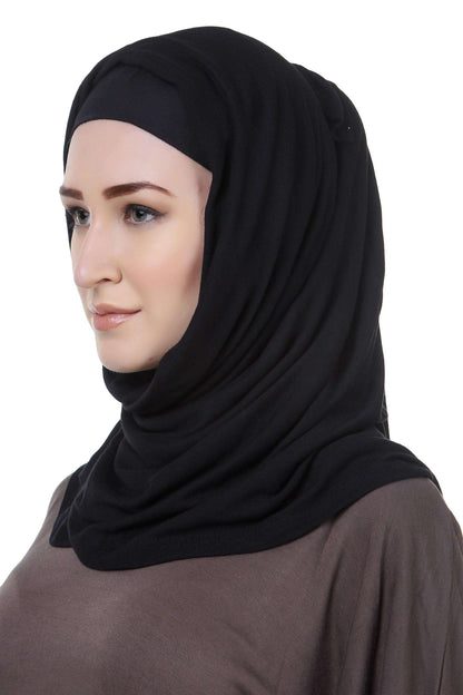 Charcoal Blouson Ruched Abaya Hijab