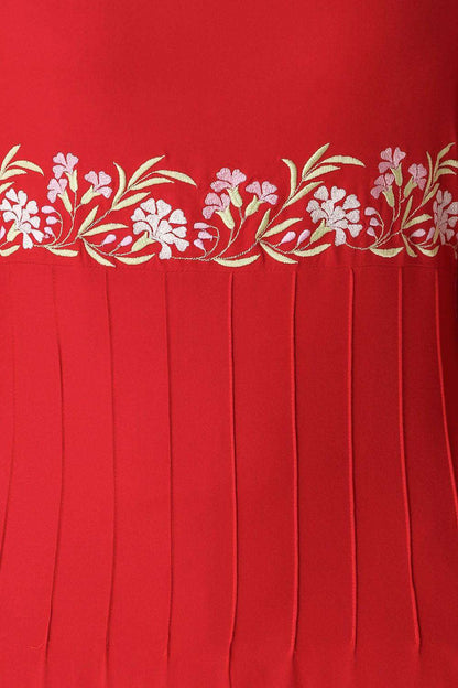 Red Bell Sleeve Rayon Abaya