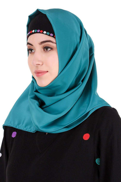 Colorful Embroidered Polka Dot Abaya Hijab