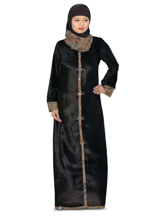 Velvet Cowl-neck Abaya