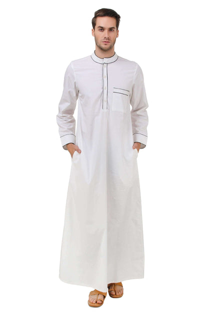 Zayan White Cotton Galabiyya
