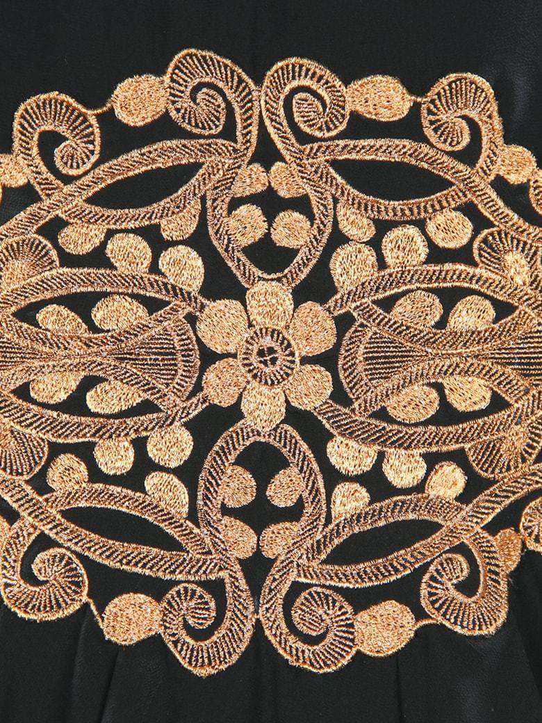 Amara Copper Embroidered Black Georgette Kaftan (Without Inner)