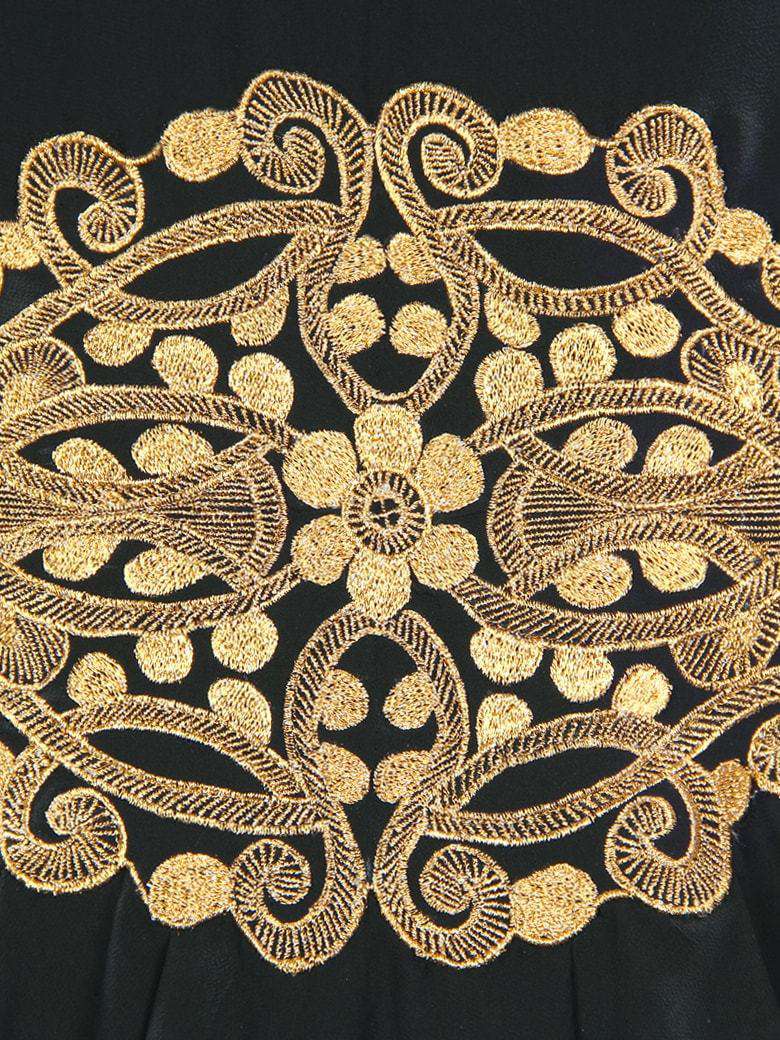 Amara Gold Embroidered Black Georgette Kaftan (Without Inner)