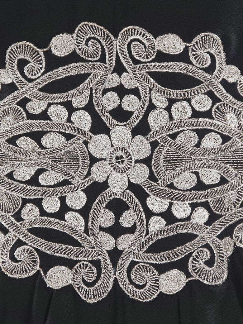 Amara Silver Embroidered Black Georgette Kaftan (Without Inner)