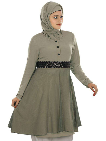 Shabista Warm Grey  Tunic