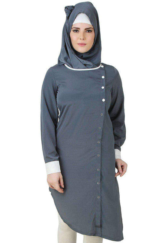 Qirat Grey Crepe Tunic
