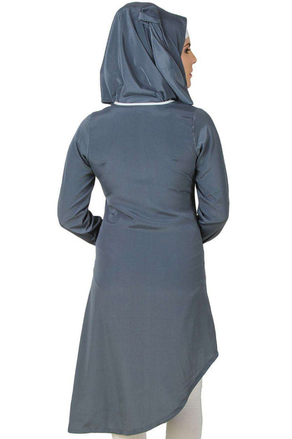 Qirat Grey Crepe Tunic