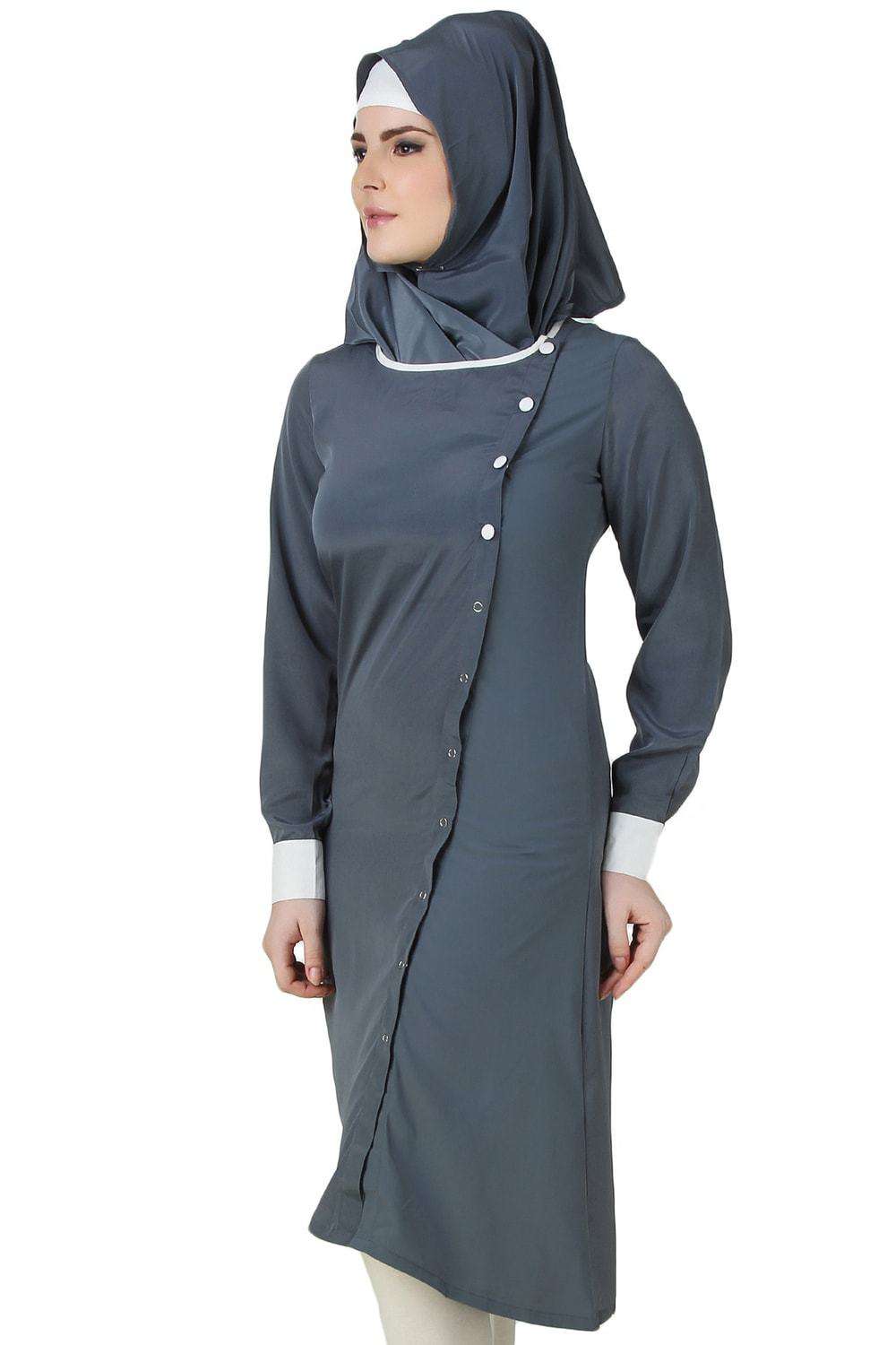 Qirat Grey Crepe Tunic