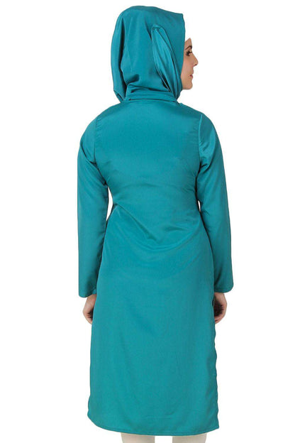 Fariha Bottle Green Crepe Tunic