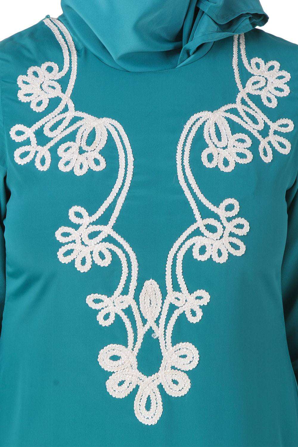 Fariha Bottle Green Crepe Tunic