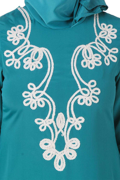 Fariha Bottle Green Crepe Tunic