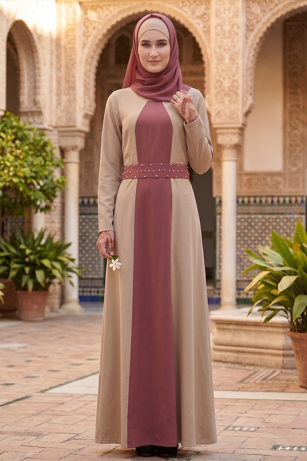 Parvina Embroidered Abaya for Muslim Women with Elegant Embroidery Work, Modest Islamic Dress for Daily Wear, Prayer and Special Occasions in India